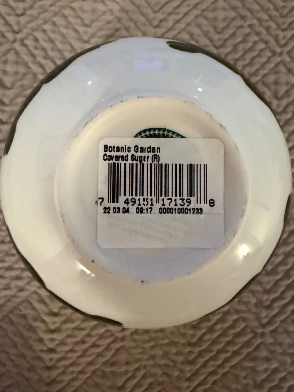 Portmeirion Botanic Garden Round Ceramic Lid Covered Sugar Bowl Dining Vintage